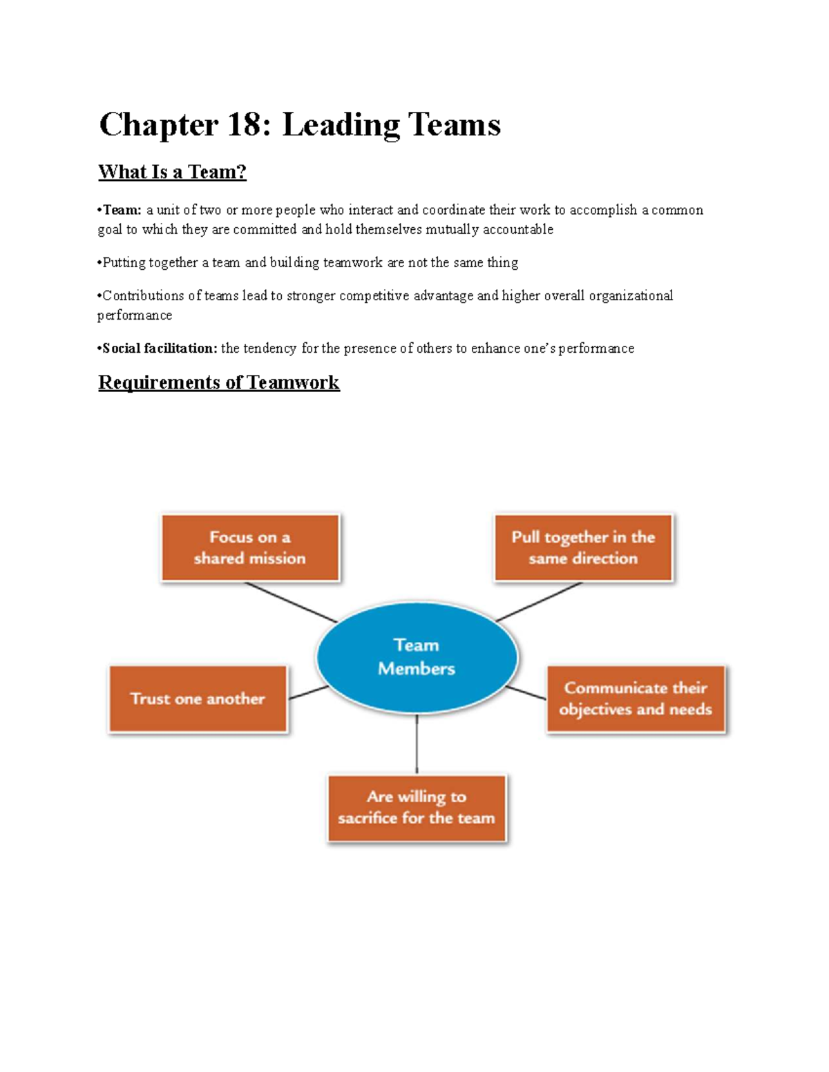 SEM 402 Study Guide: Chapter 18 - Leading Teams and Team Dynamics - Studocu