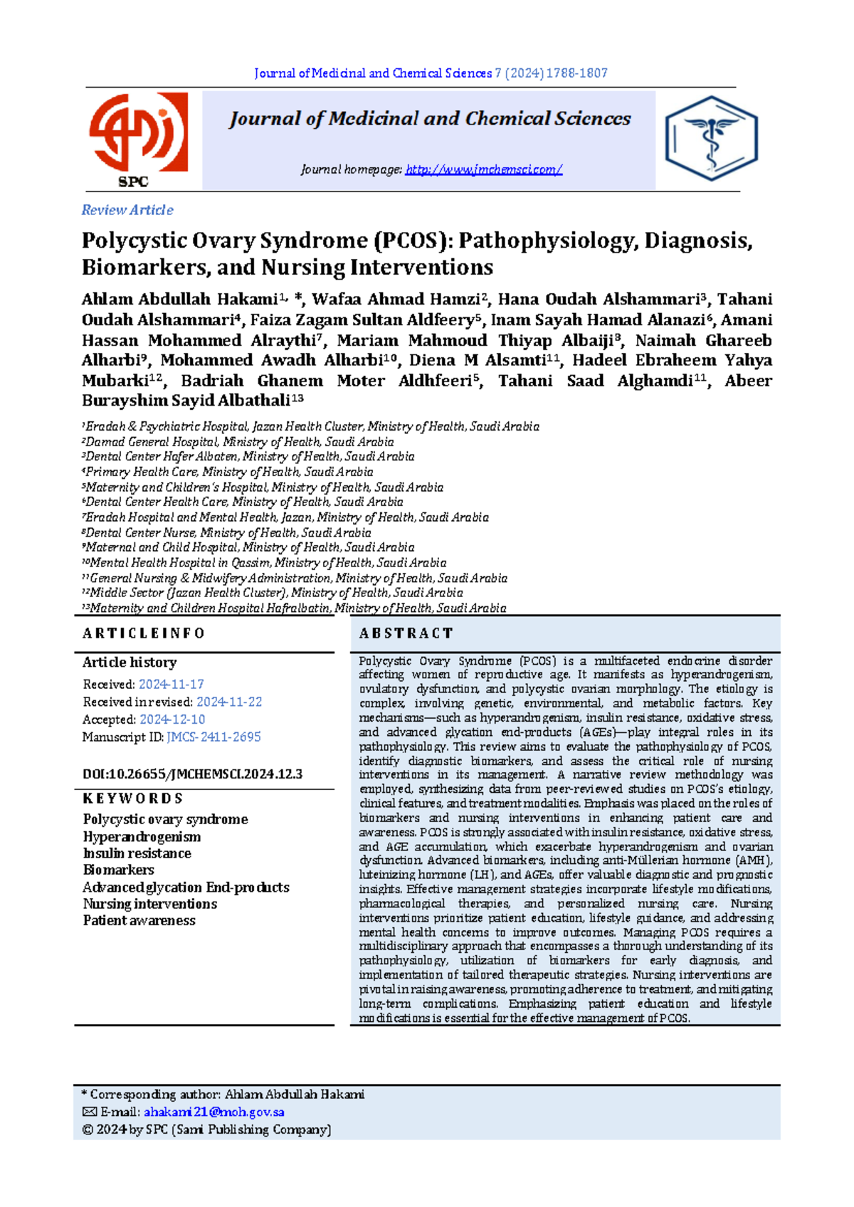 PCOS: Pathophysiology, Diagnosis, Biomarkers & Nursing Interventions (J ...