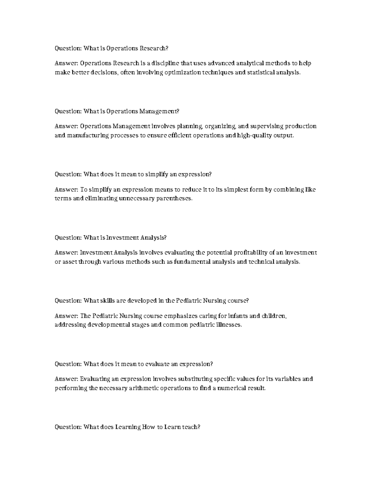 Operations Research & Management Insights: Midterm Study Guide - Studocu