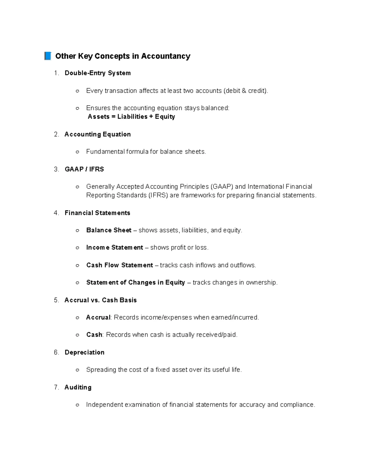 Additional Concepts in Accountancy: Key Principles and Guidelines - Studocu