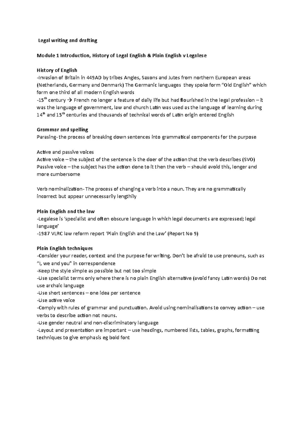 Legal Writing & Drafting: Key Principles for Law Students in Module 1 ...