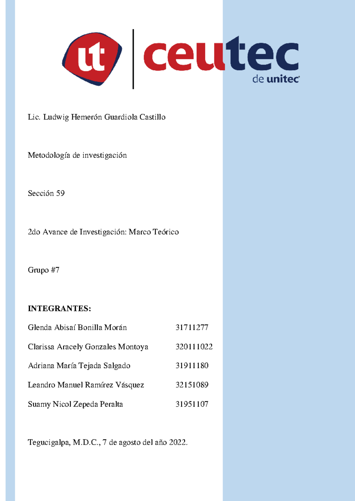 2do Avance de Investigación: Marco Teórico en Metodología INVE Grupo 7 ...