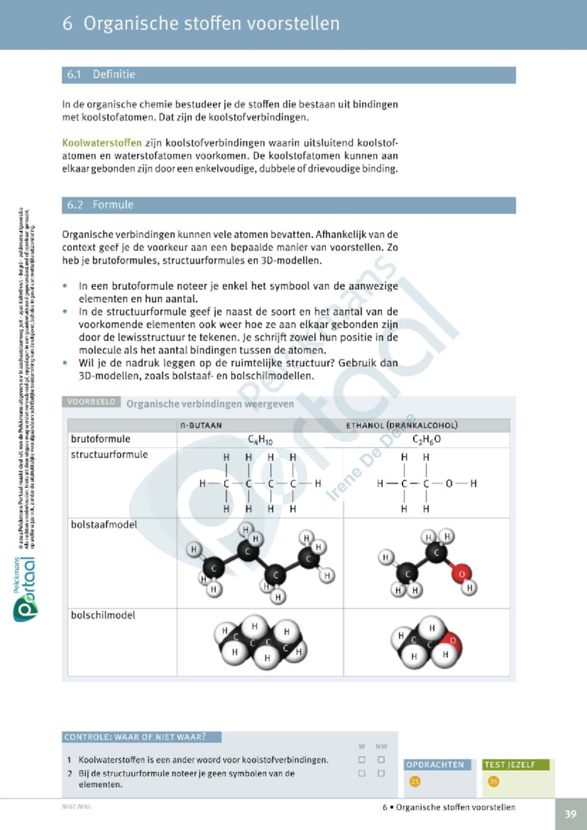 6.1 Definitie en Formules van Organische Stoffen - Focus op Chemie 4.1 ...