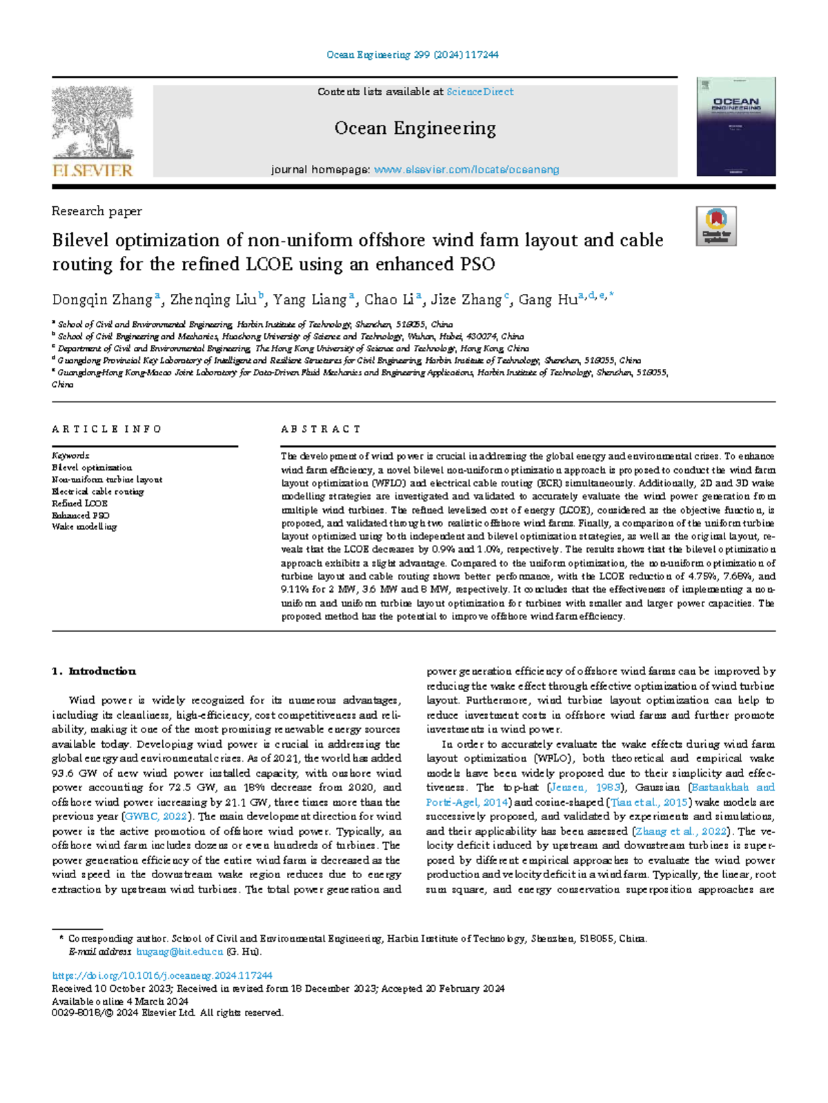 Bilevel Optimization of Offshore Wind Farm Layout & Cable Routing (ENG ...