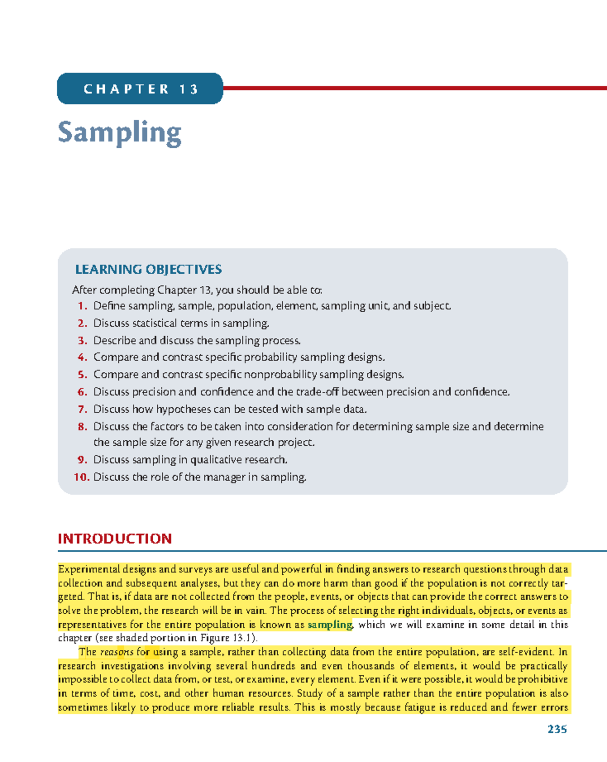 CHAPTER 13: Understanding Sampling Techniques and Processes - Studocu