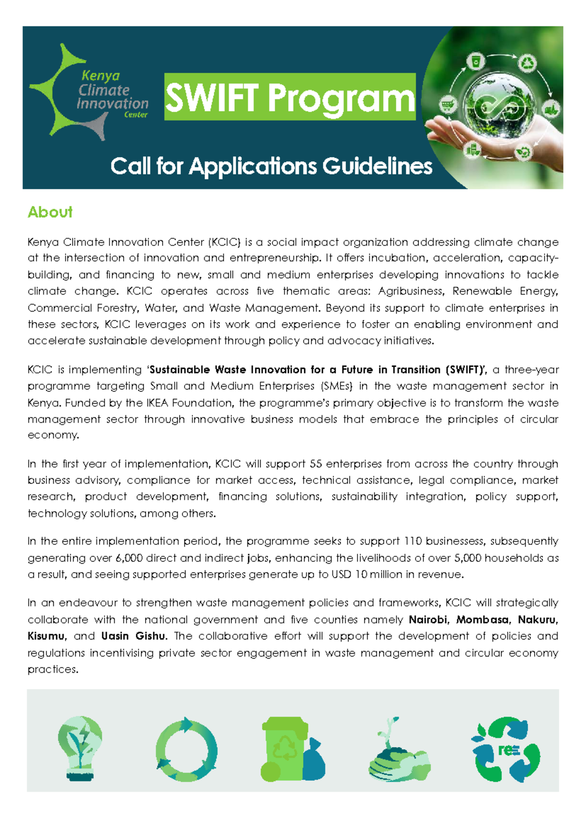 Swift Programme Call for Application Guidelines - About Kenya Climate ...