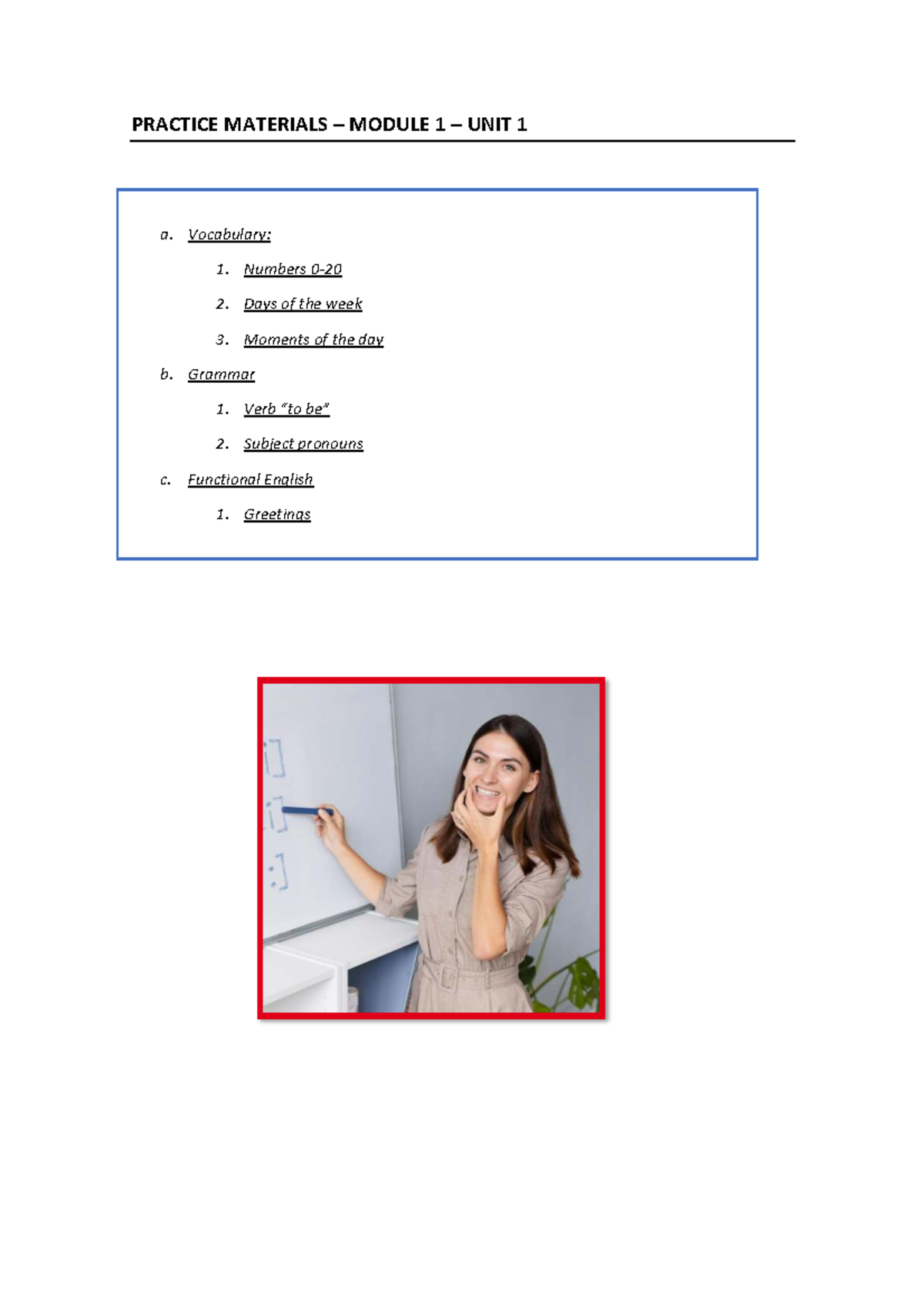 Practice Exercises – Module 1 – Unit 1: Vocabulary & Grammar - Studocu