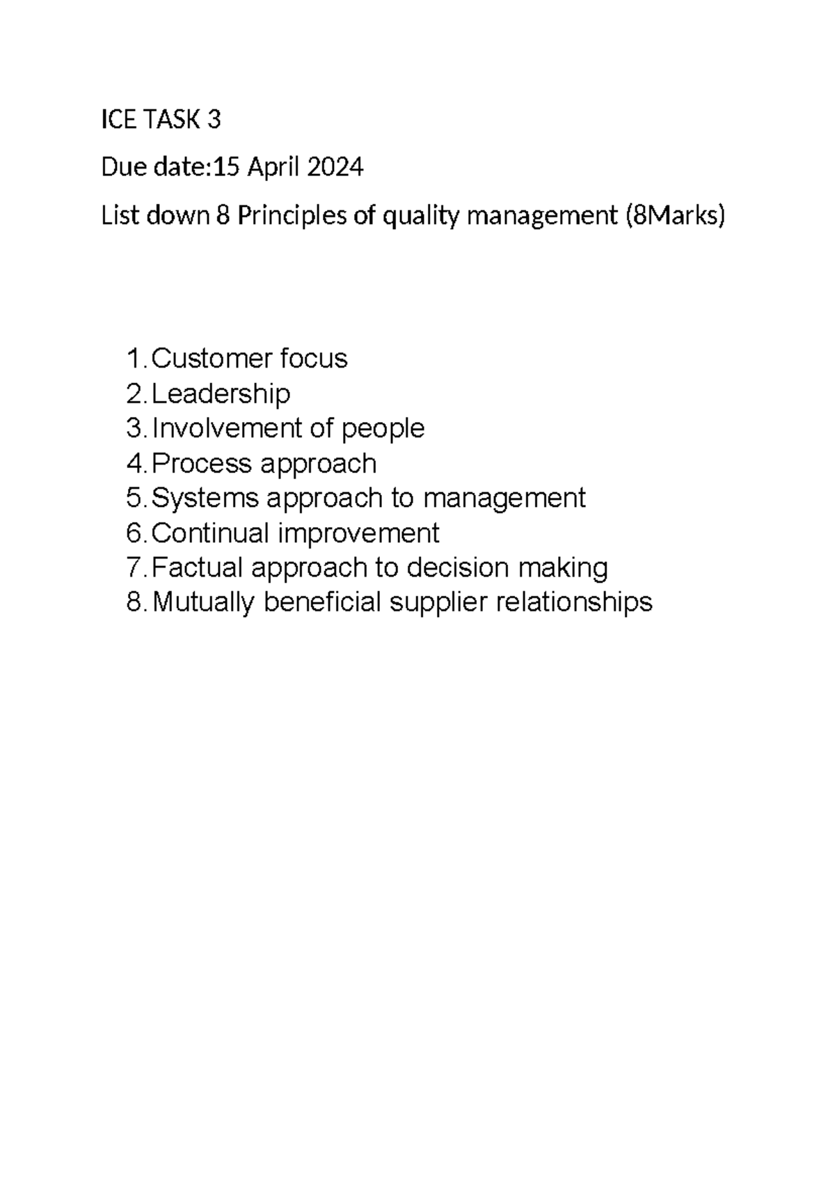 ice task for 3 modules - BBA0701 - ICE TASK 3 Due date:15 April 2024 ...