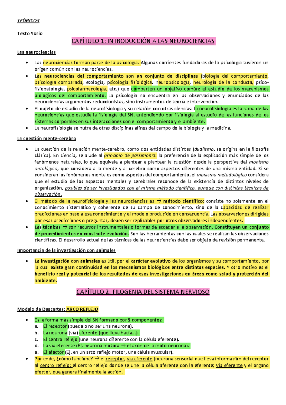 Resumen del Primer Parcial de Neurociencias KUFA: Introducción y ...