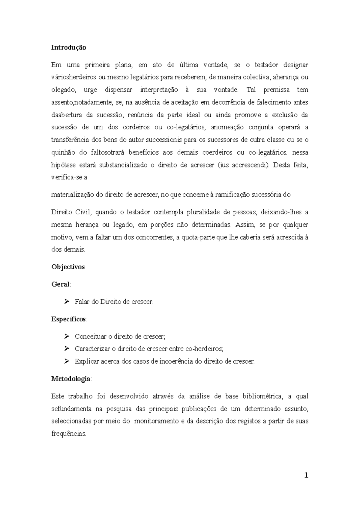 Mavuei - Trabalho de Pesquisa sobre o Direito de Acrescer em Sucessões ...