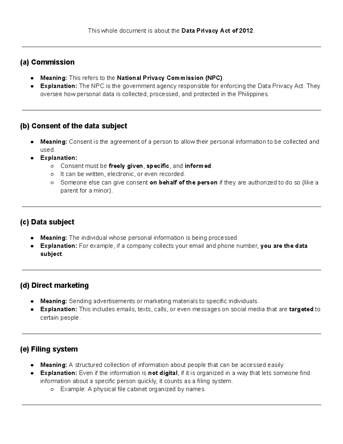 Data Privacy Act of 2012: Key Concepts and NPC Functions - Studocu