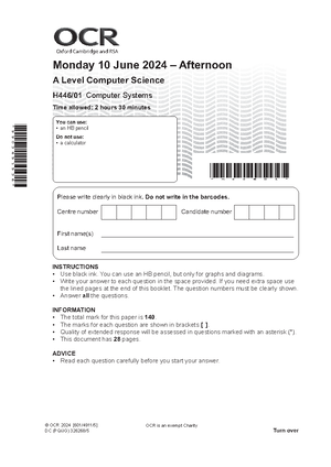 [Solved] Can you generate me some A level OCR specification object ...