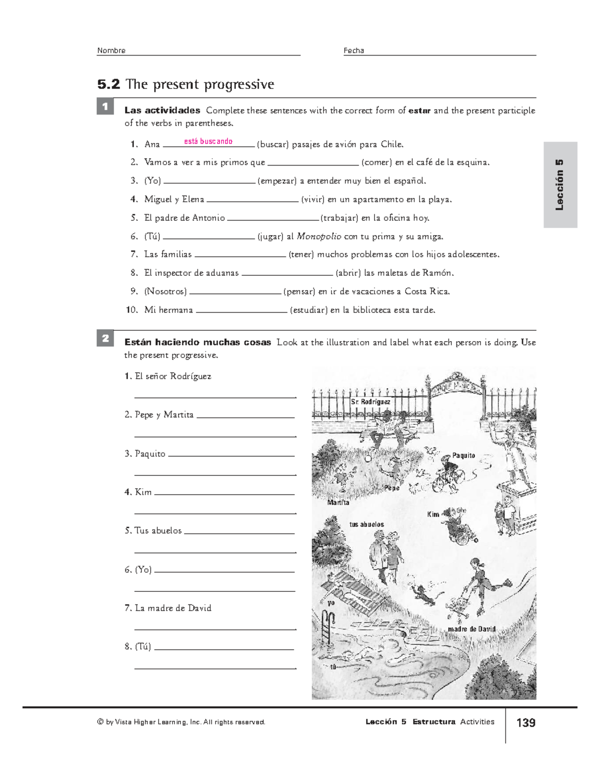 #037 Lección 5: El Progresivo de Presente y Actividades - Studocu