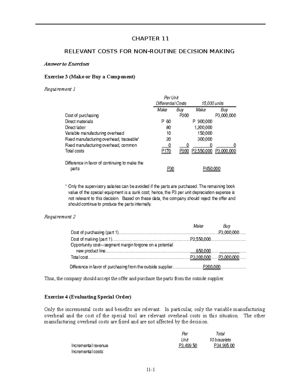 Chapter 11 - Relevant Costs in Non-Routine Decision Making - Studocu