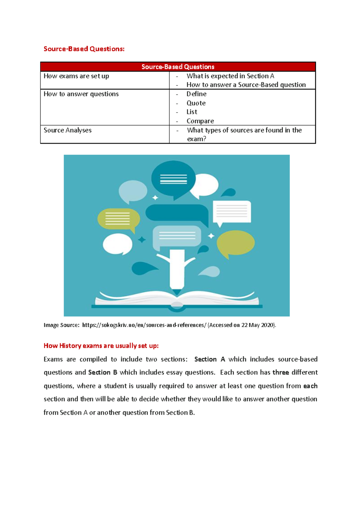 NSC History: Source-Based Questions Overview and Strategies - Studocu