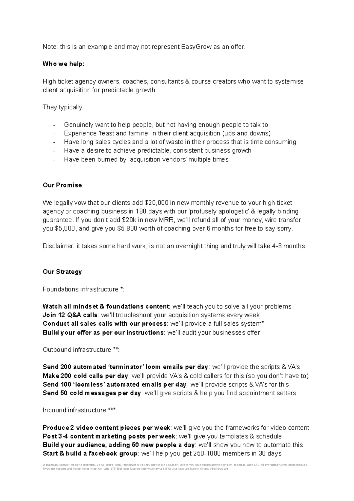 4.5 (Example Pitch) EasyGrow Client Acquisition Strategy Overview - Studocu
