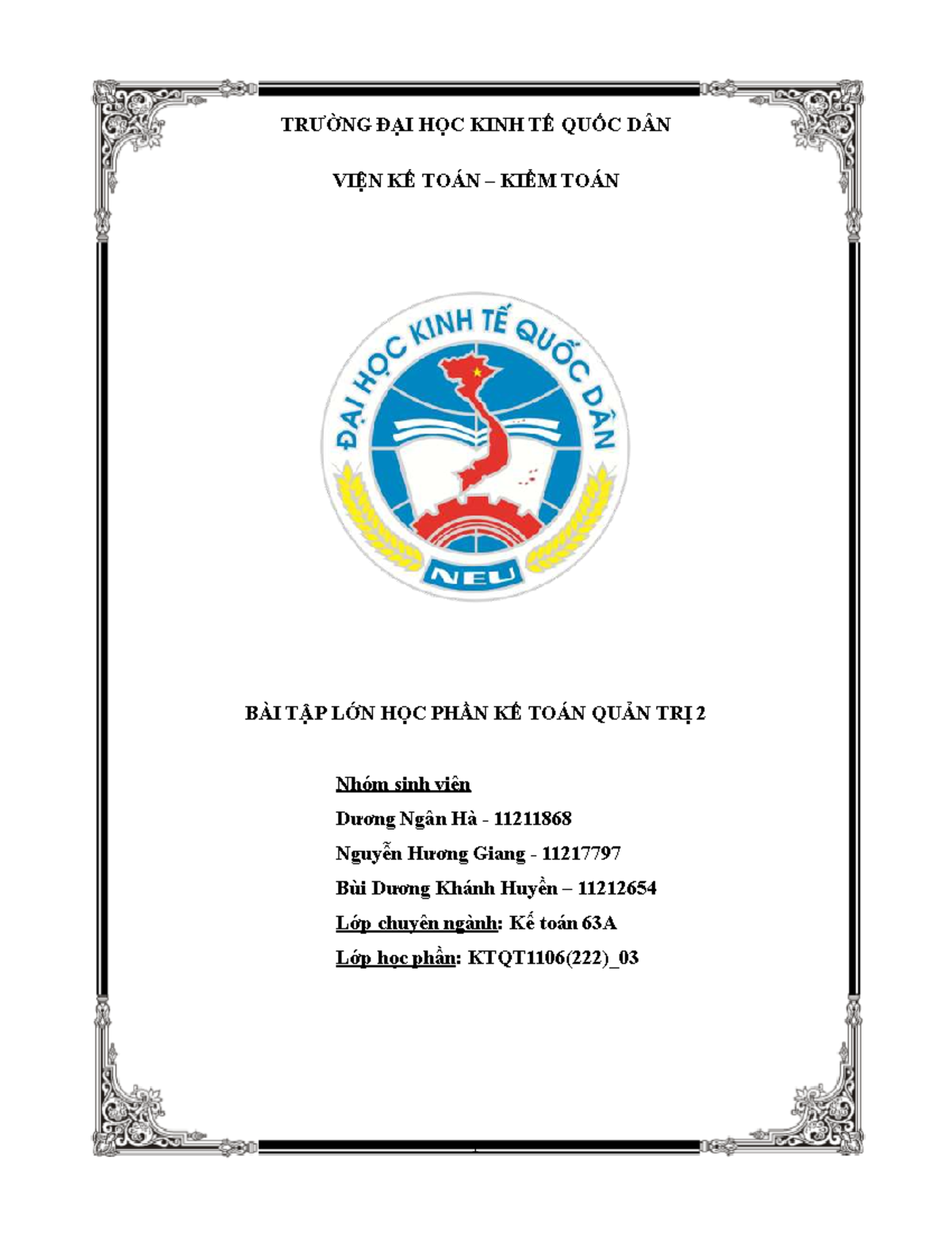 Bài Tập Lớn Kế Toán Quản Trị 2: Ứng Dụng BSC Tại Vinamilk - Document Preview