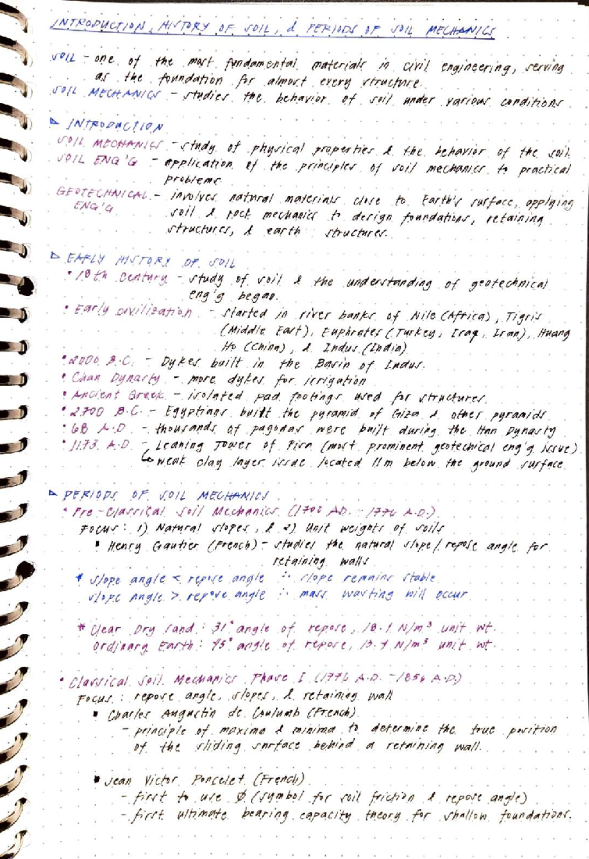 Geotech 5012 & 5016: History of Soil Mechanics and Key Concepts - Studocu