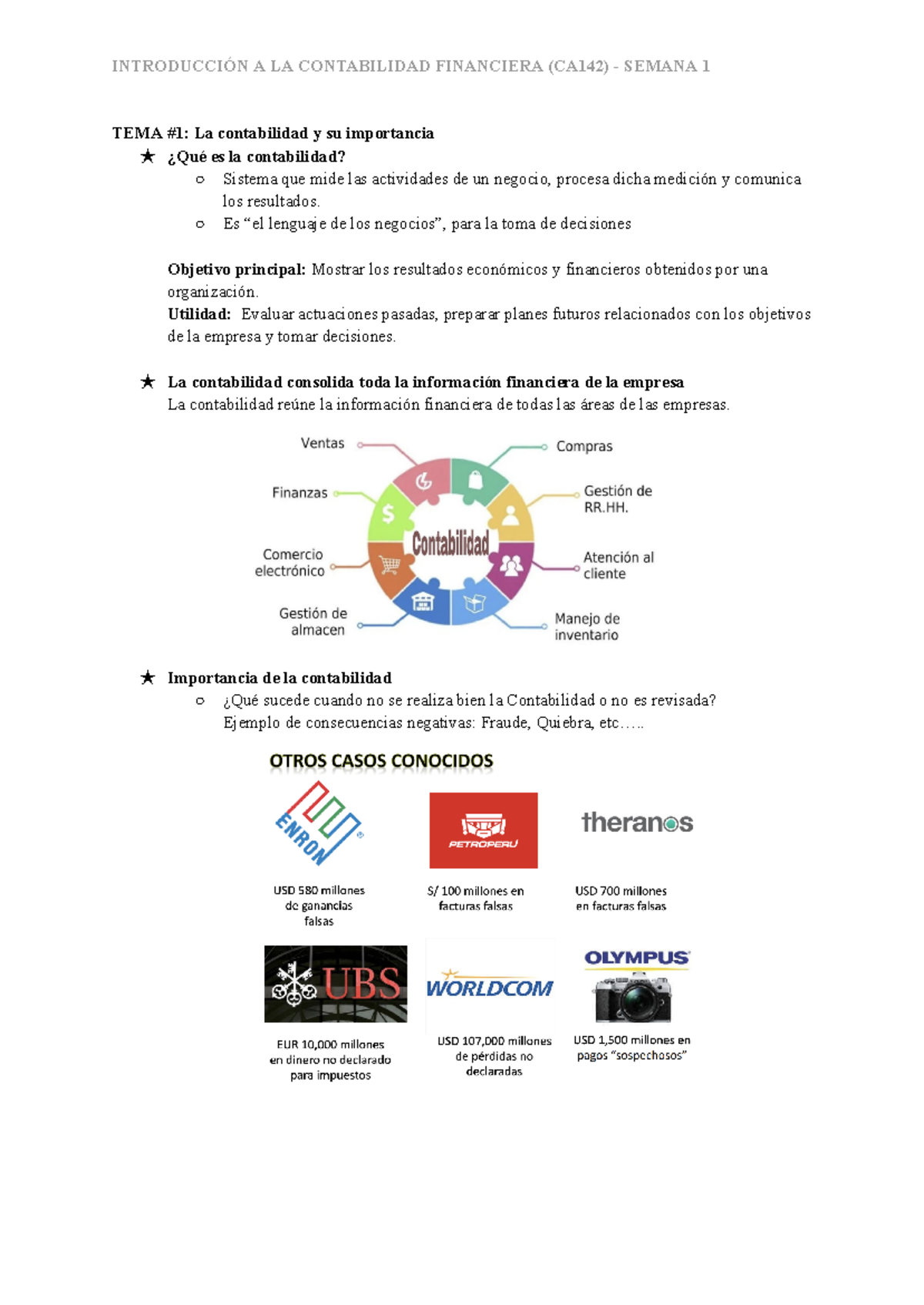 Introducción a la Contabilidad Financiera (CA142) - Clase 1 - Studocu