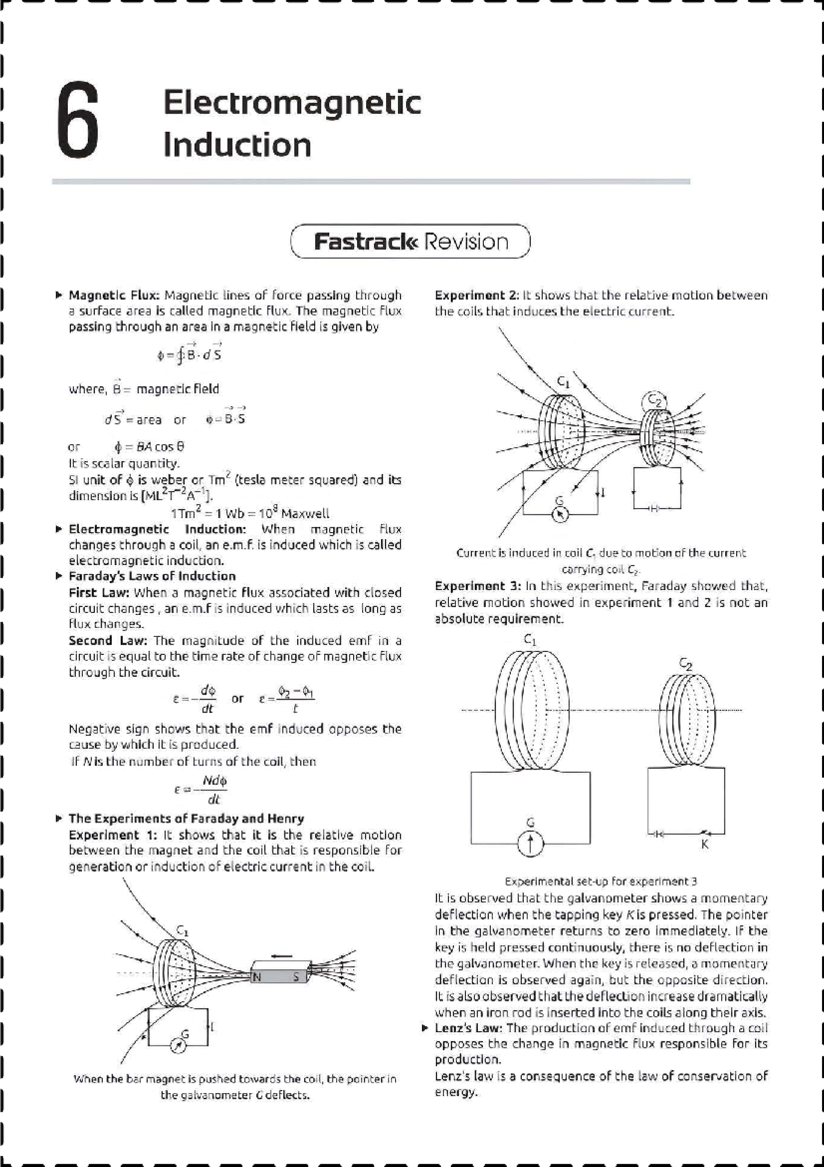Electromagnetic Induction: Fastrack Revision on Magnetic Flux and ...