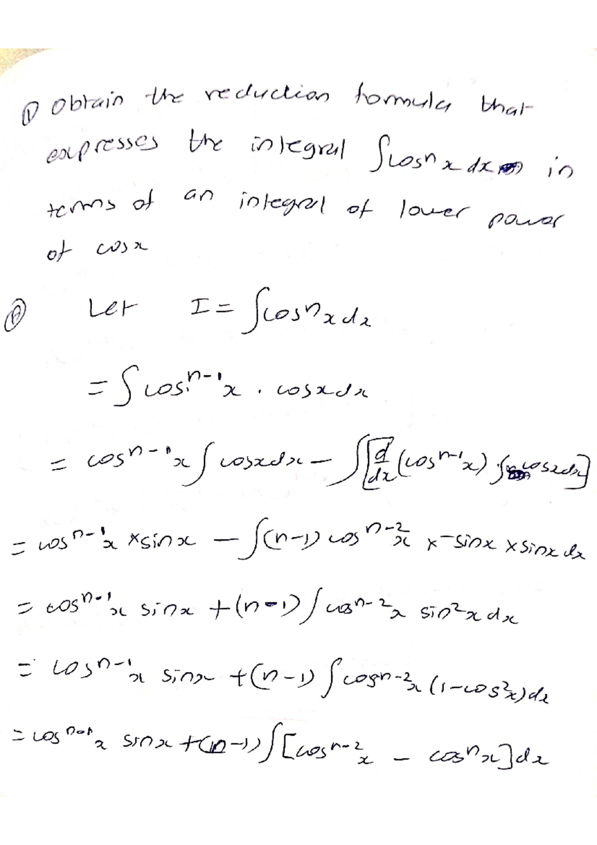 Reduction Formula for Integral with Powers of Sin and Cos - Doc Scnr 11 ...