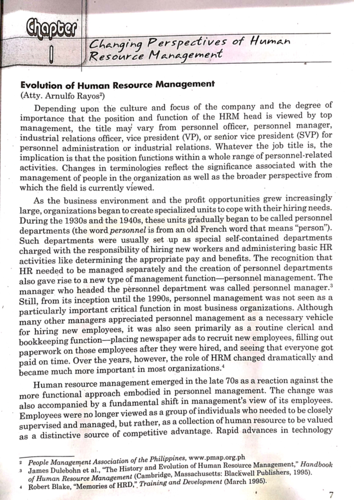 Chapter 1: Introduction to Human Resource Management (HRM) - Studocu