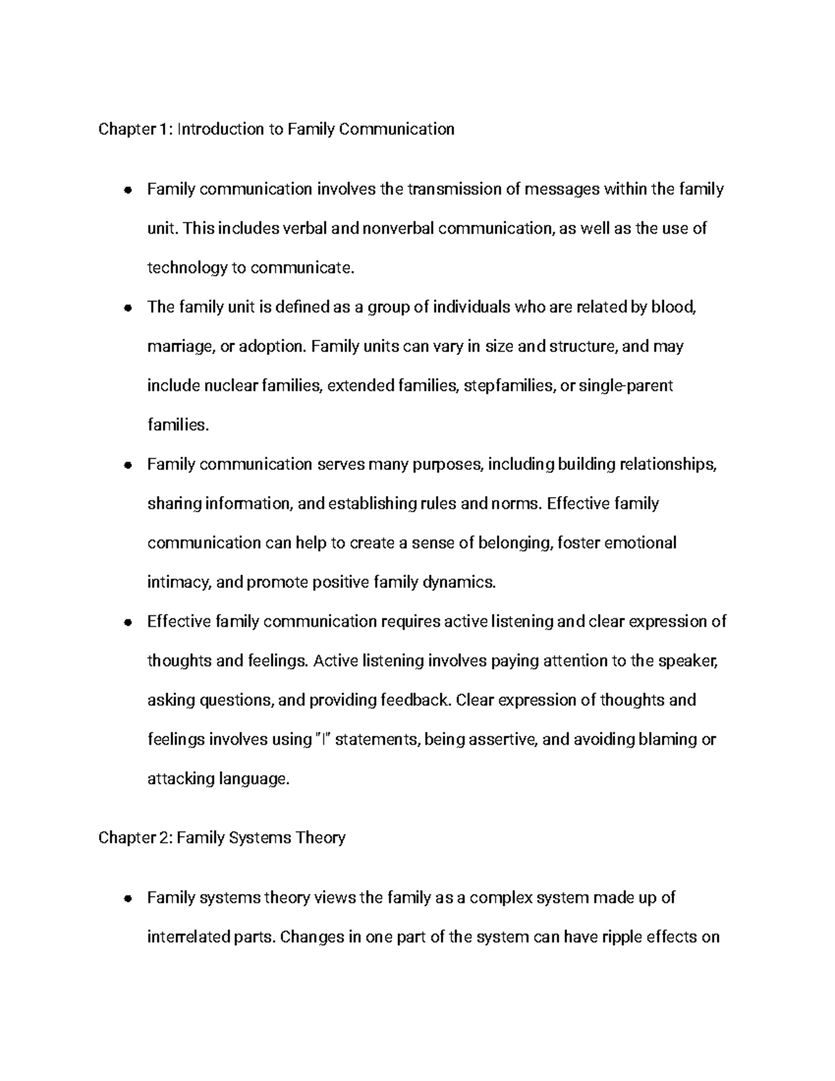 COMM227 Family Communication Notes: Chapters 1-4 Overview - Studocu