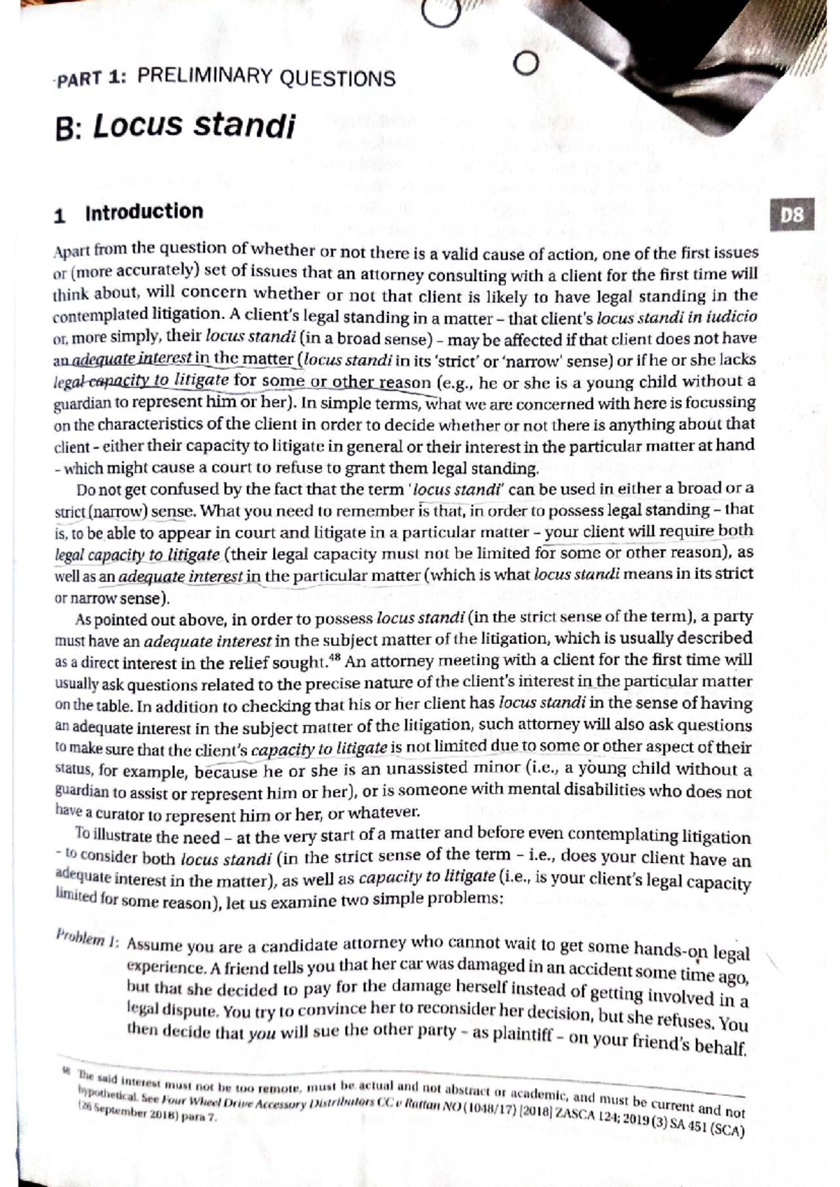 Locus Standi: Understanding Legal Standing in Civil Procedure (D8 ...