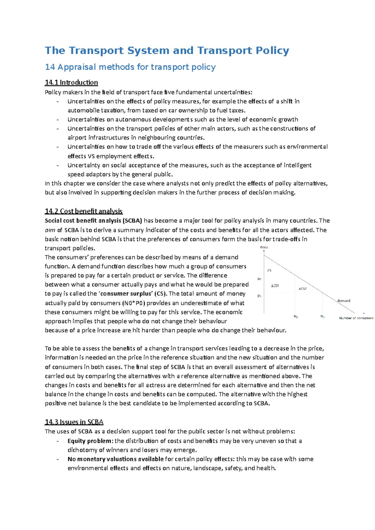 Transport Policy Appraisal Methods: A Detailed Overview H14 - Studeersnel
