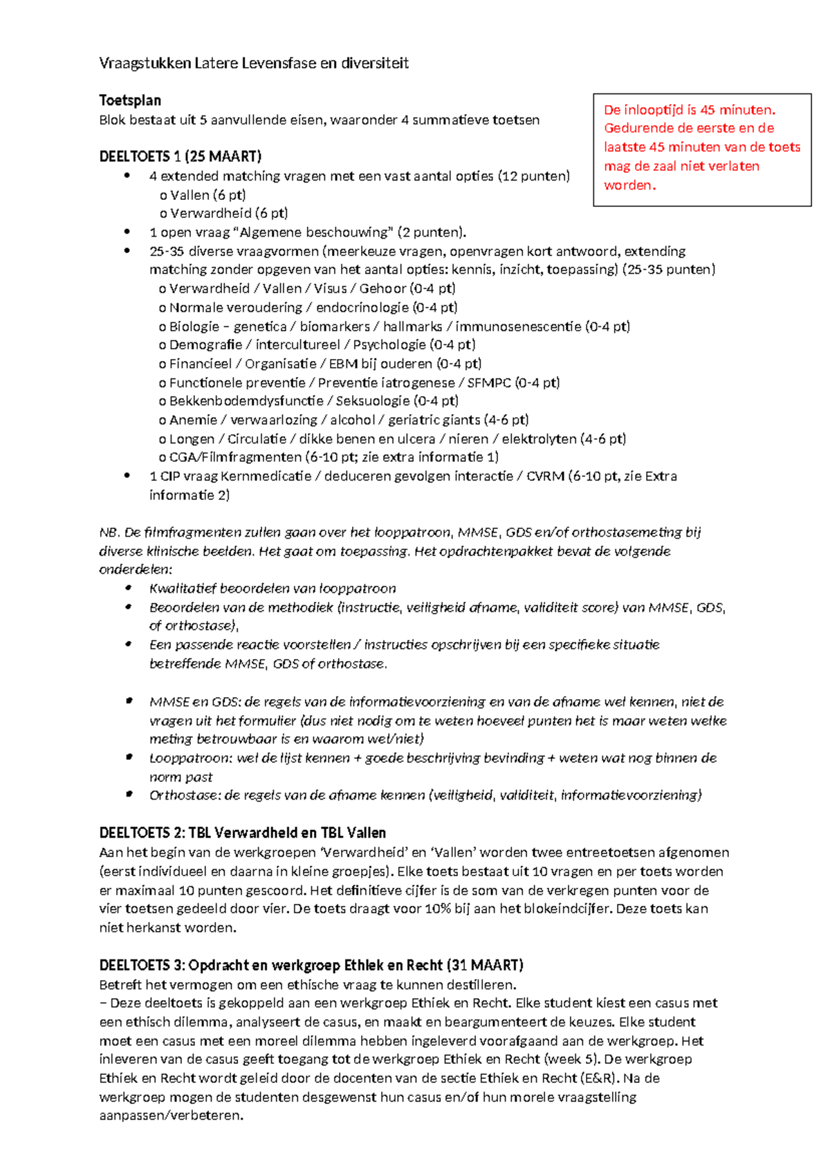 Toetsplan en Deeltoetsen voor Vraagstukken Latere Levensfase (G3VLL ...