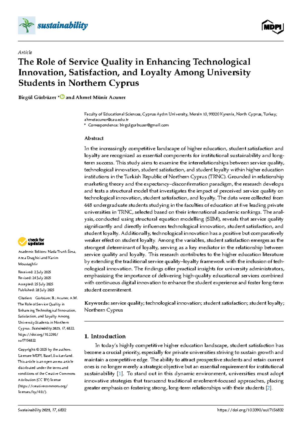 The Impact of Service Quality on Student Satisfaction and Loyalty in ...