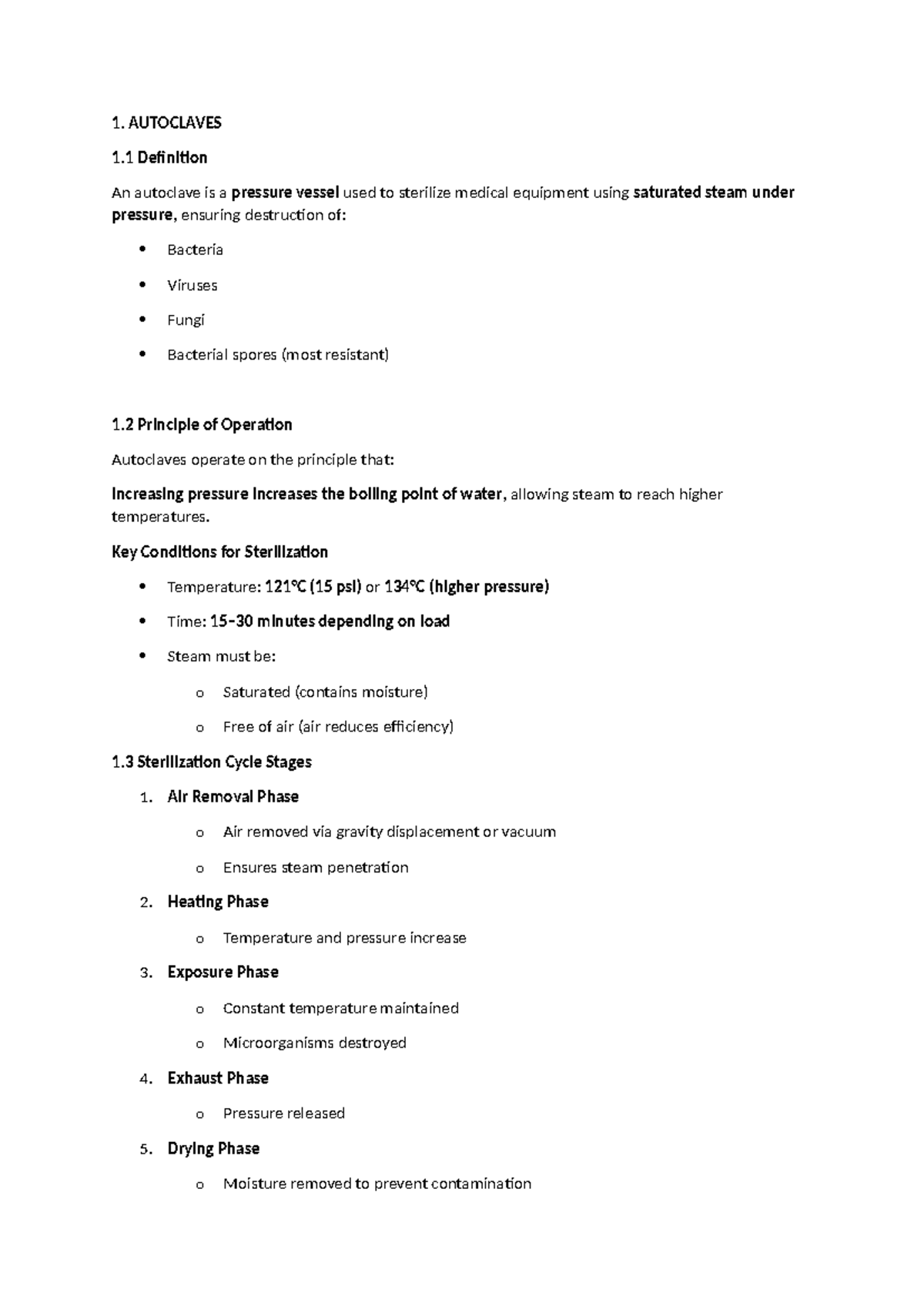 Medical Engineering Notes: Autoclaves and Sterilization Techniques ...