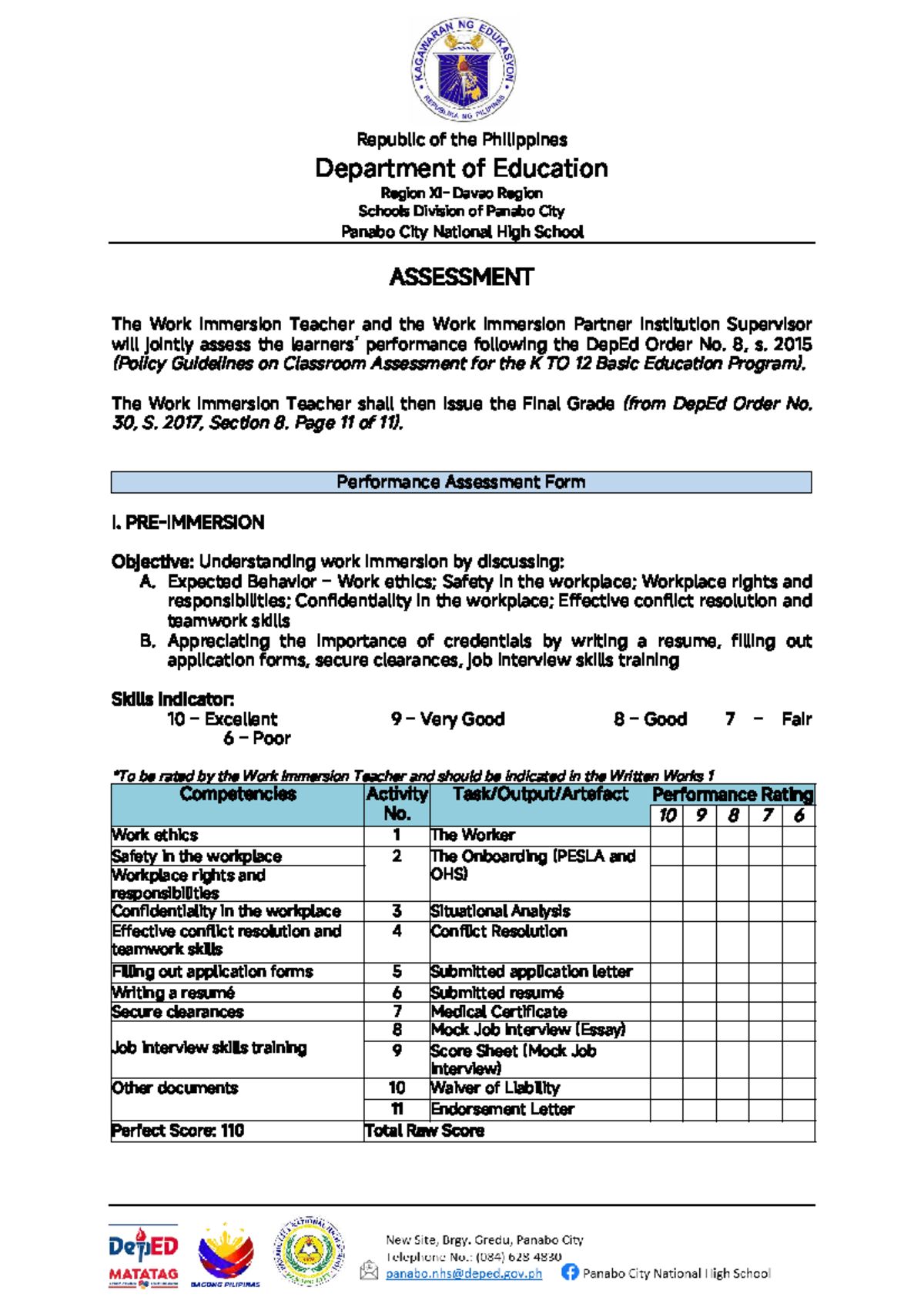 WIP-Assessment-Forms - Department of Education Region XI- Davao Region ...