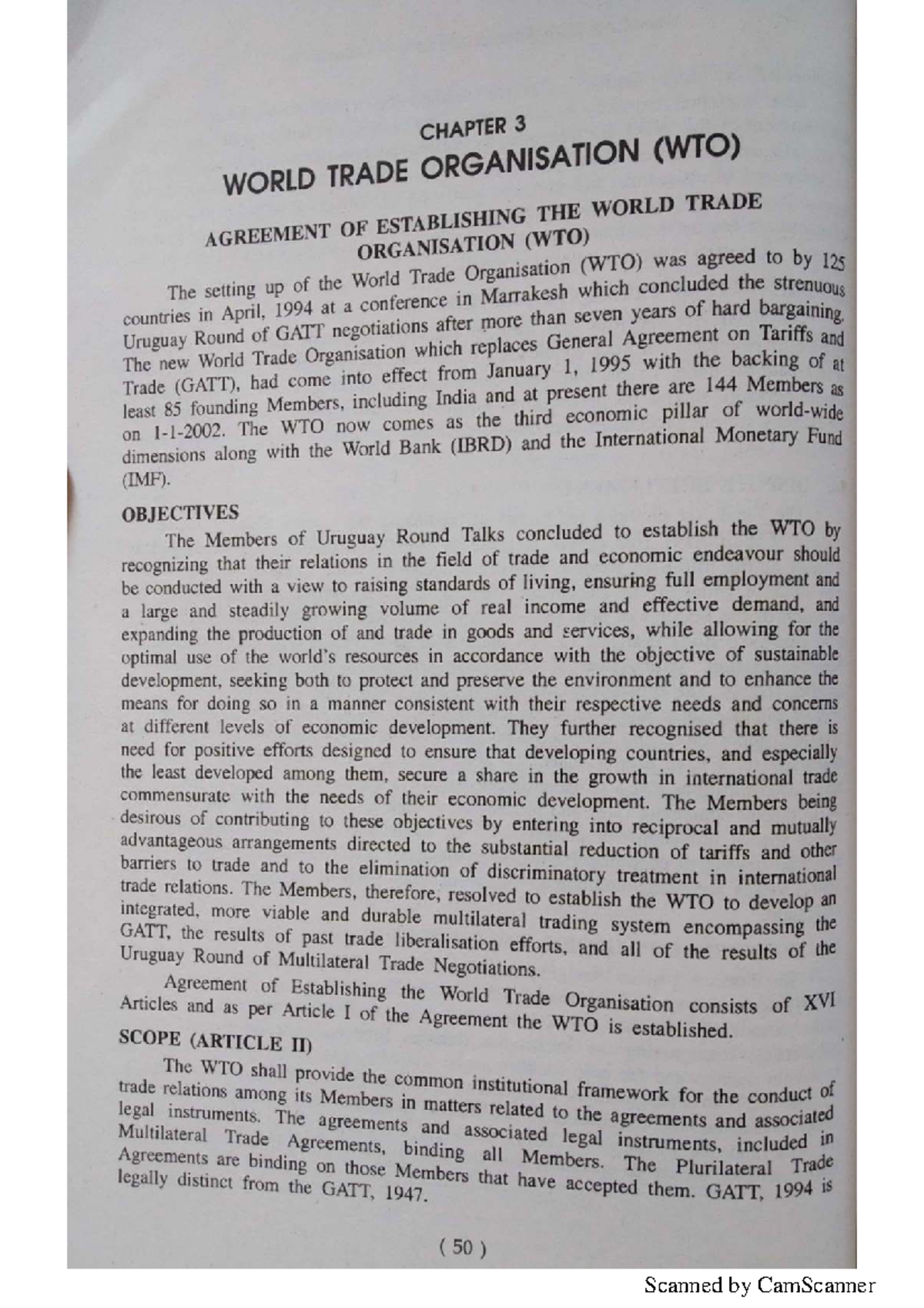 CHAPTER 3: WORLD TRADE ORGANISATION (WTO) AGREEMENT OVERVIEW - Studocu