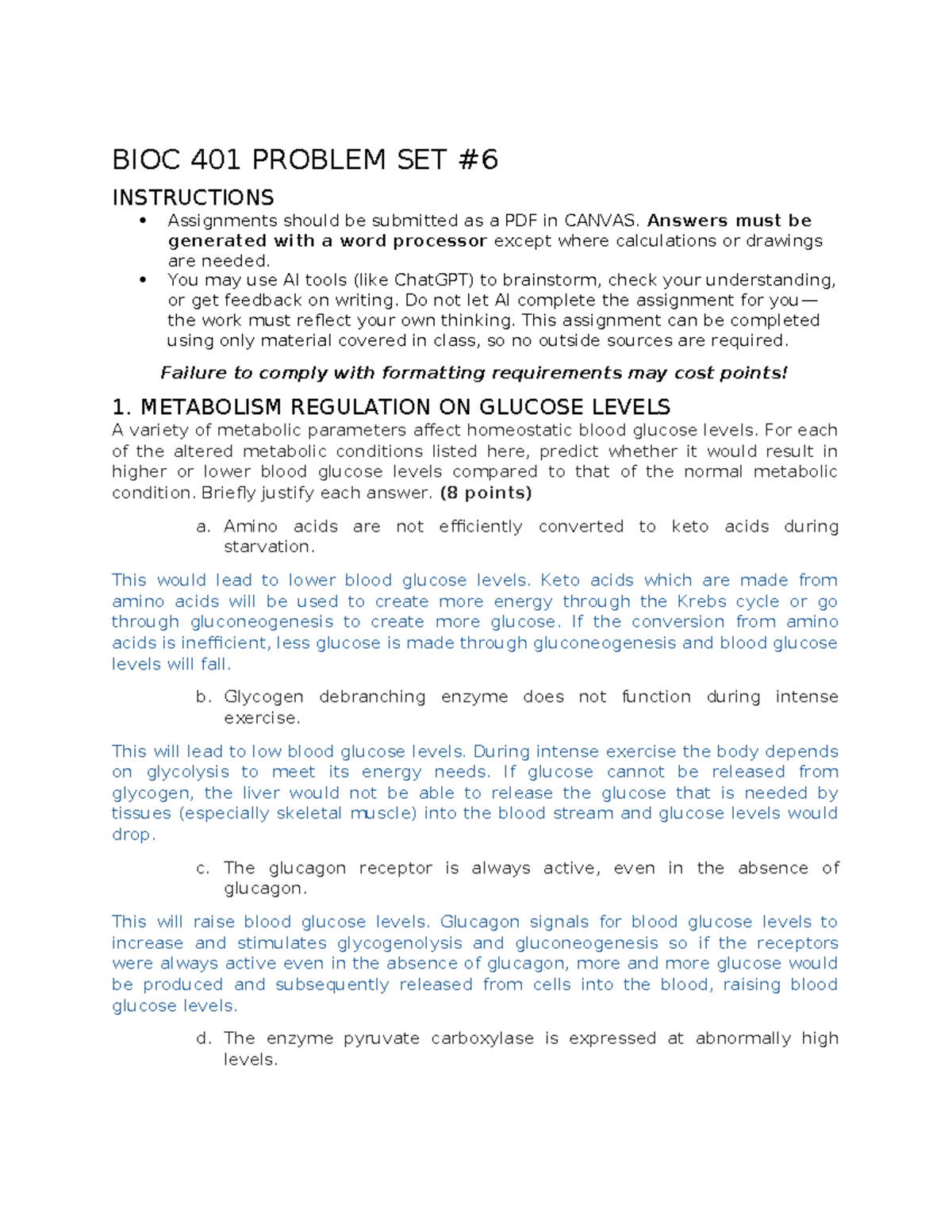 BIOC 401 Problem Set 6: Metabolism Regulation & Dinucleotide Drawing ...