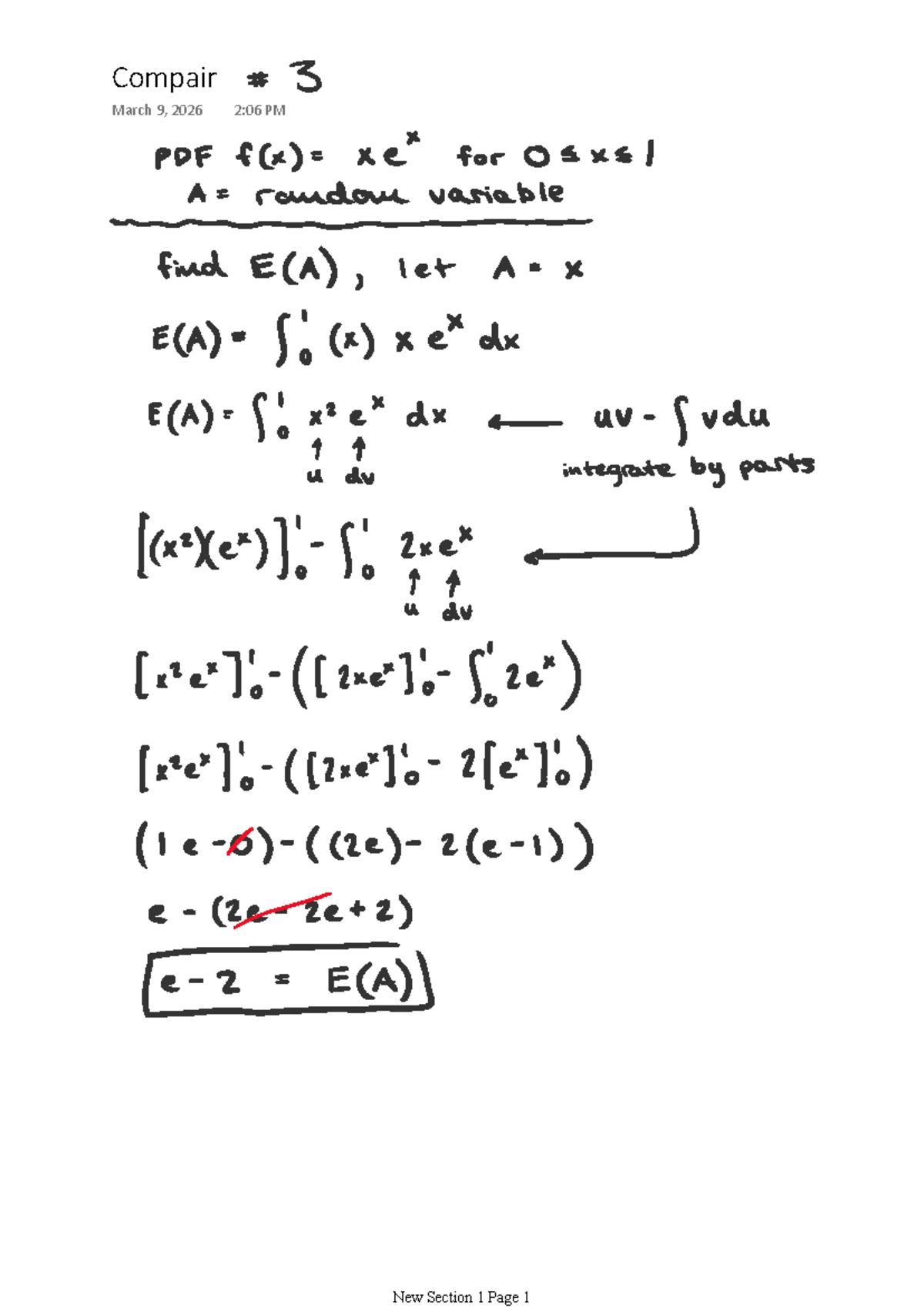 Compair 3 - math hw - MATH 101 - Compair # 3 March 9, 2026 2:06 PM PDF ...