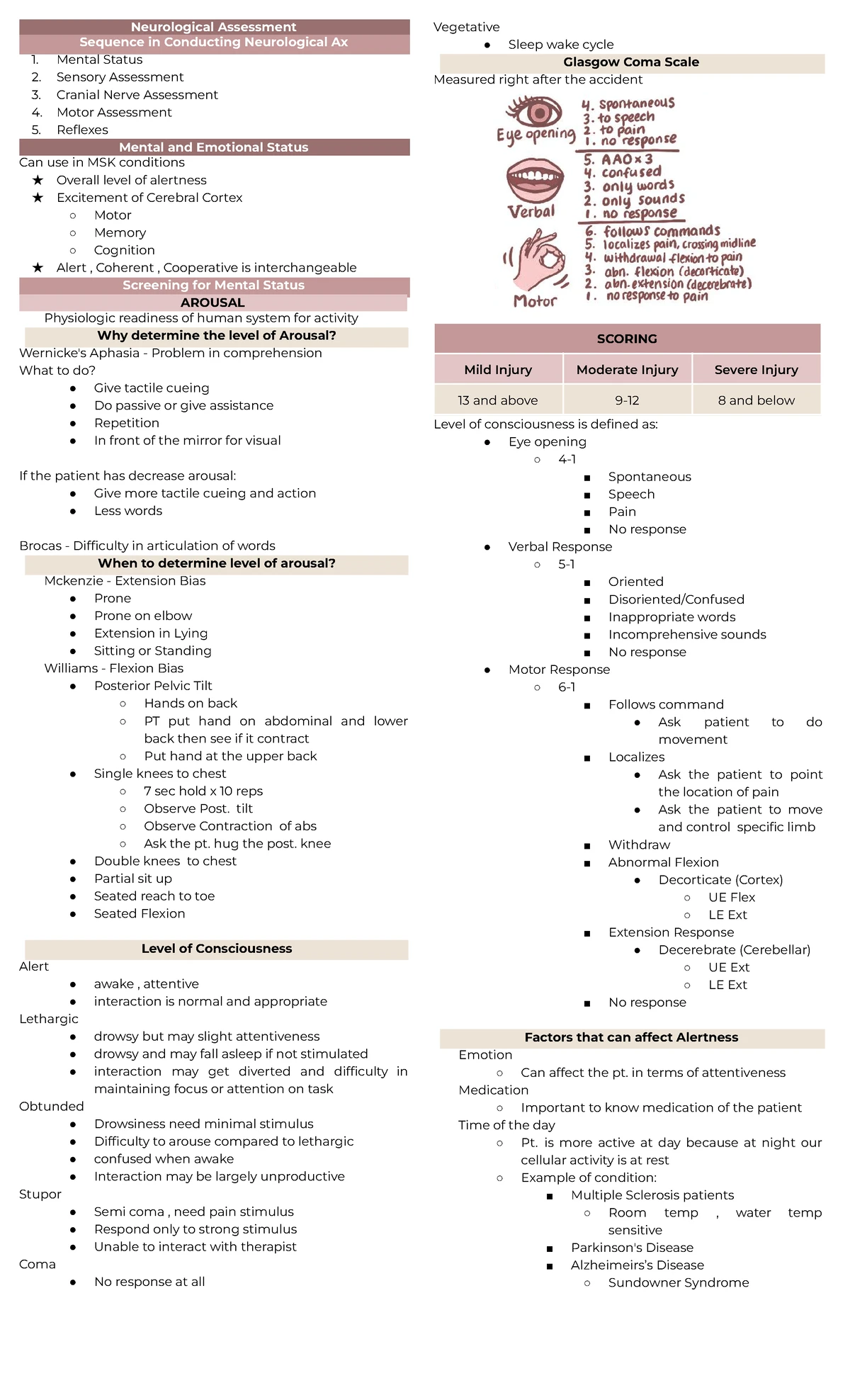 Cranial Nerve Testing Notes: Assessment Procedures and Functions - Studocu