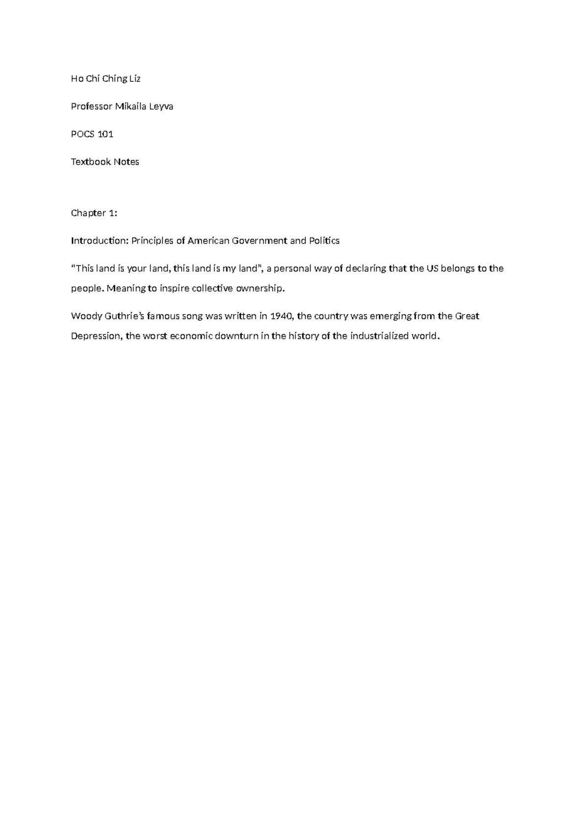 POCS 101 Final Exam Notes: Chapter 1 - Principles of American ...