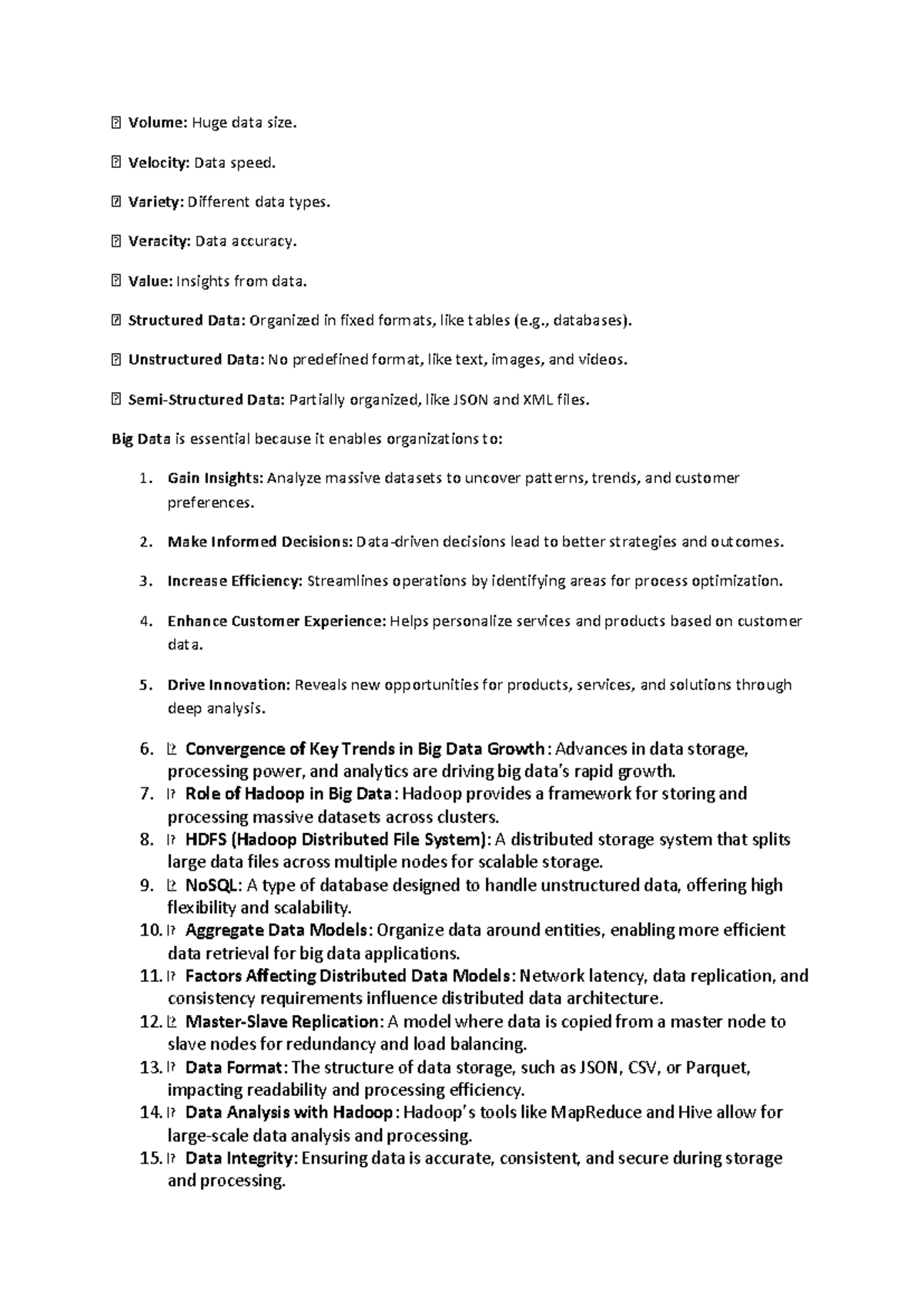 Final Exam Study Guide for Big Data (Course Code: BD101) - Studocu