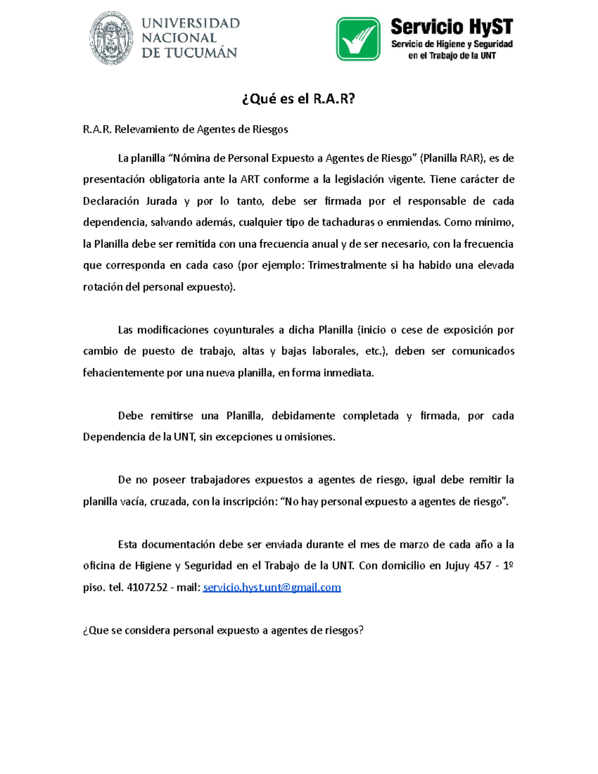 10 Qué es el RAR.. formulario en ambiente de trabajo - ¿Qué es el R.A ...