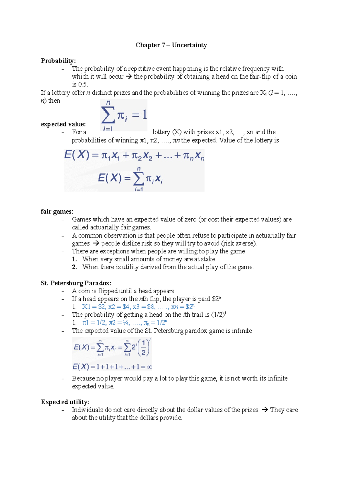 Microeconomics (ECO101) Summary: Uncertainty & Game Theory Insights ...