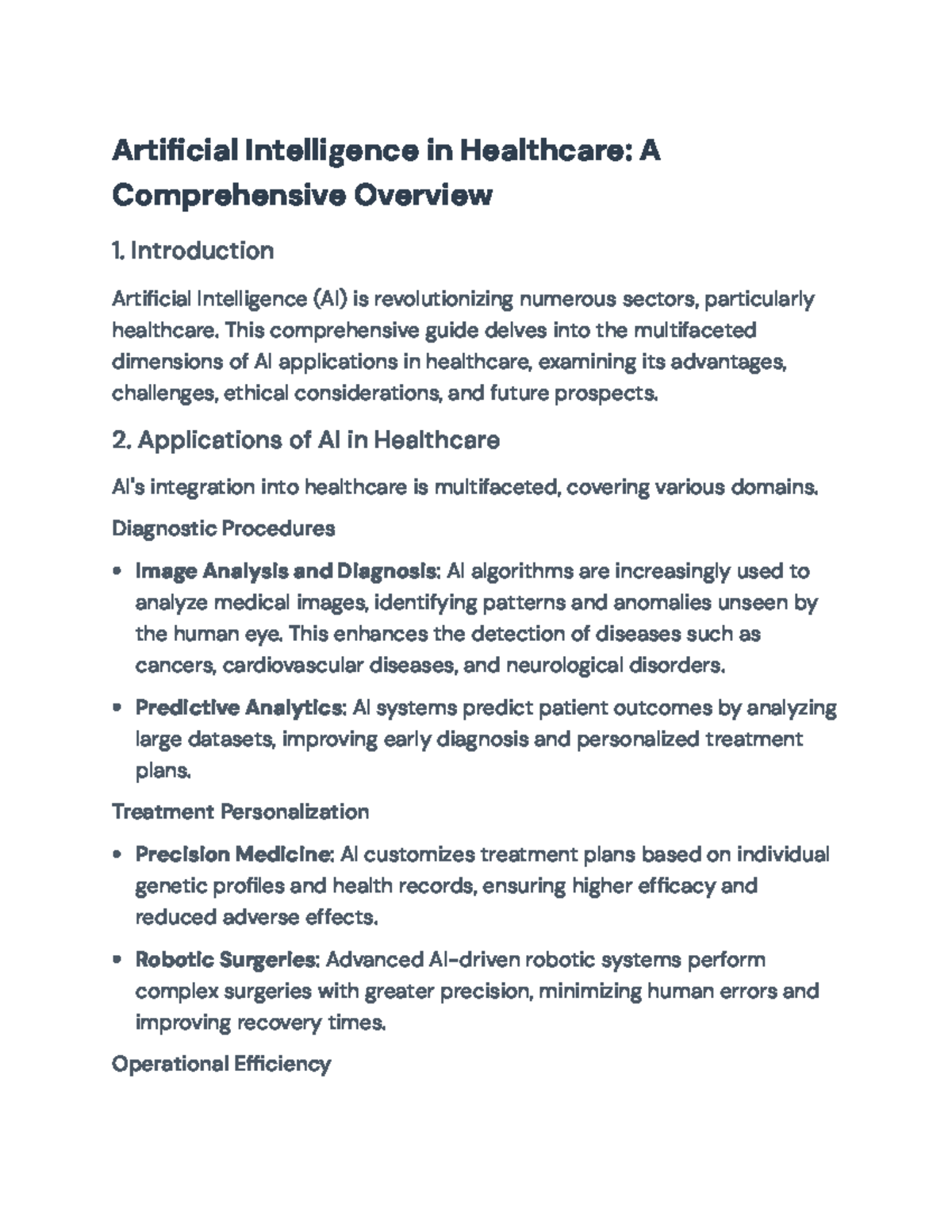 AI in Healthcare: Comprehensive Overview of Applications and Challenges ...