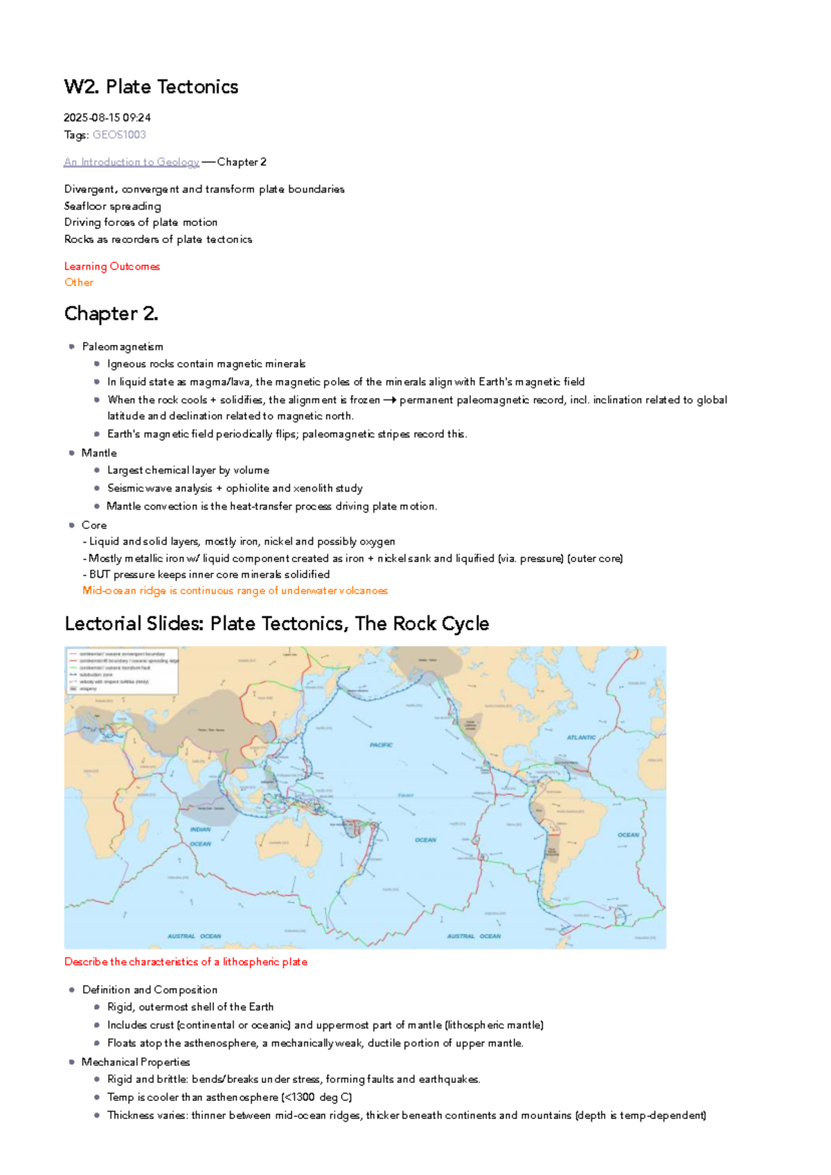 W2. Plate Tectonics: Understanding Boundaries and Rock Cycle in ...