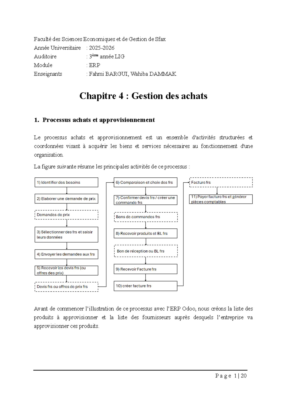 Chapitre 4 : Gestion des Achats dans le Module ERP (LIG) - Studocu
