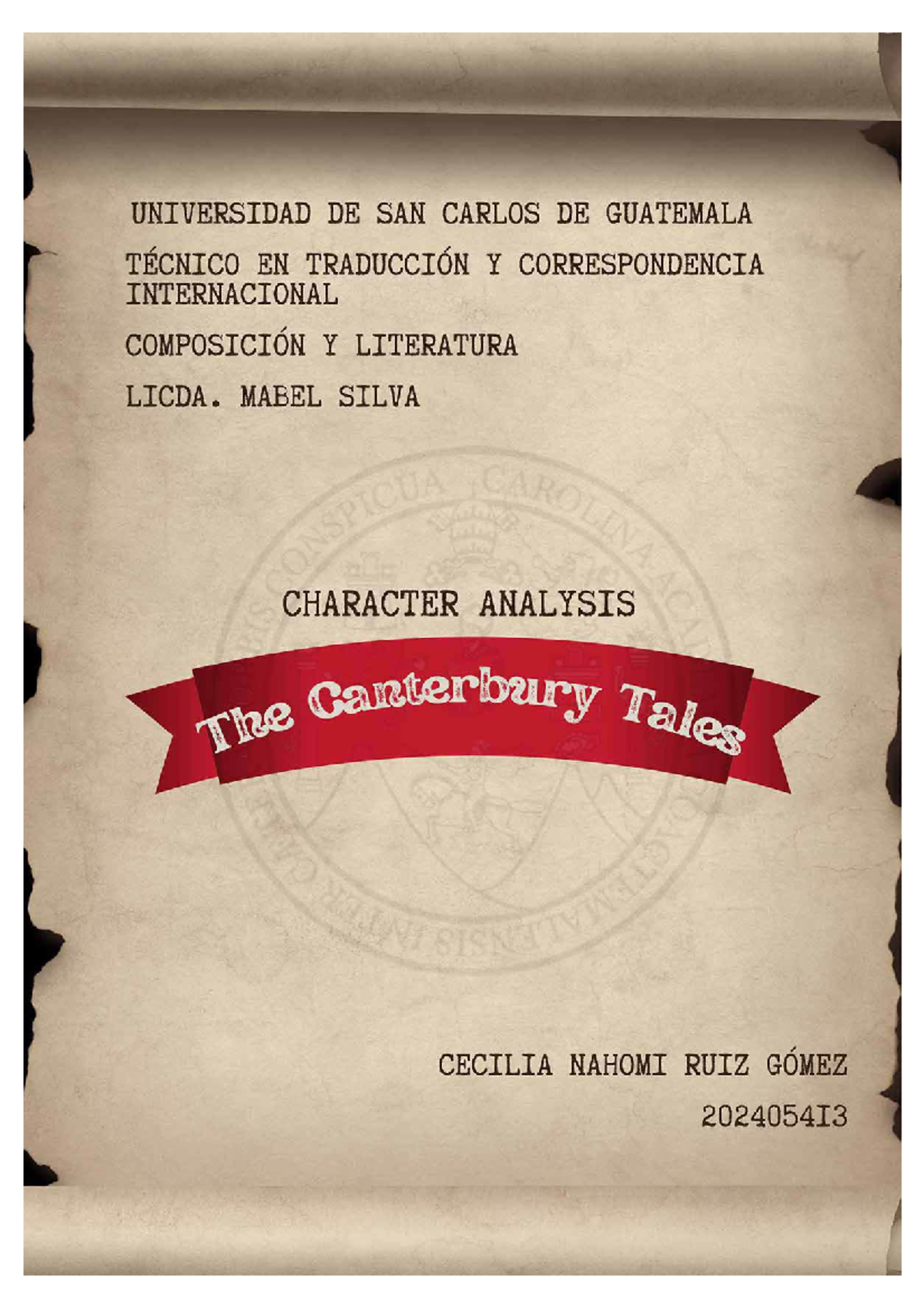 Character Analysis of The Canterbury Tales (TEC-2024) - Studocu