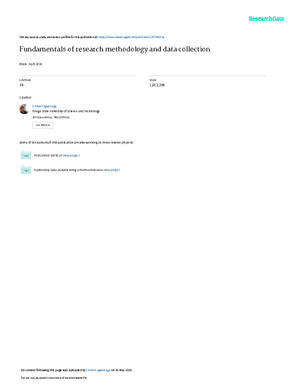 Fundamentals of Research Methodology & Data Collection: A Guide - Studocu