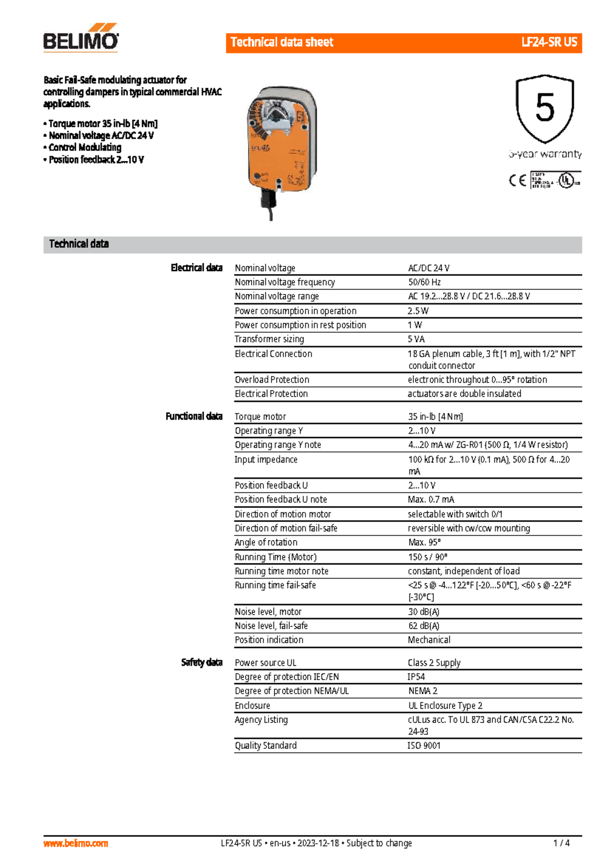 B210+LF24-SR US: CCV,0.5