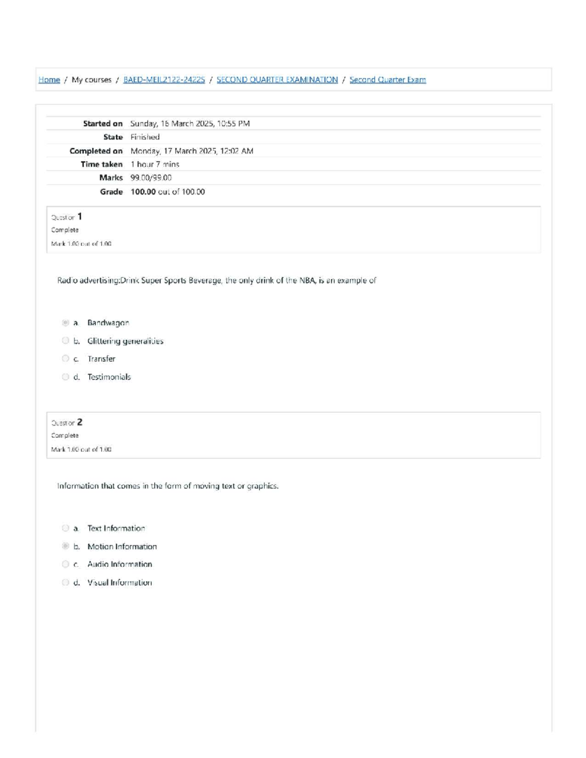 Mil Q2 - Second quarter examination notes and questions - Studocu