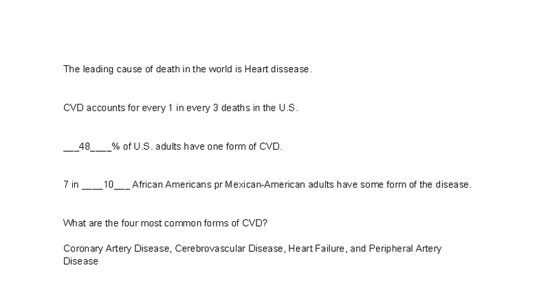 Ch. 10 Study Guide: Understanding Cardiovascular Disease in Health ...