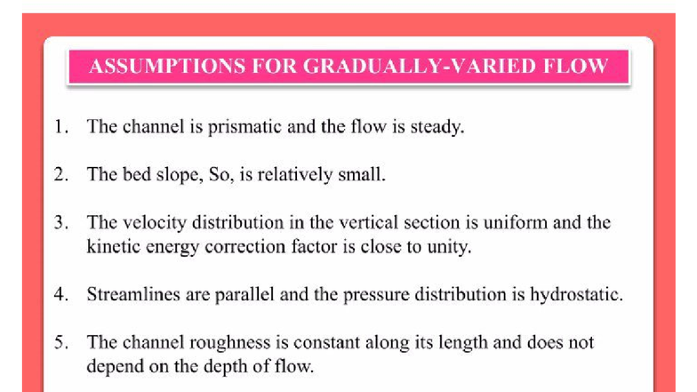 Gradually Varied Flow Analysis in Open Channels - CE 101 - Studocu
